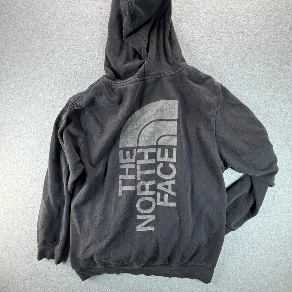 The North Face Mens XL Black Graphic Logo Pullover Hoodie Sweatshirt Regular Fit